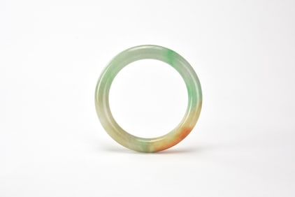 A Tri-Color Natural Jadeite Bangle
