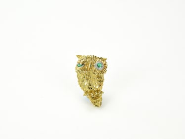 A 18kGold Diamond Owl Brooch.