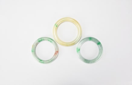 Group of Three Jadeite Bangles