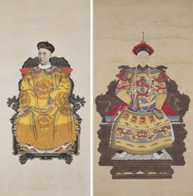 Two Imperial Portrait Prints of a Qing Dynasty Emperor (Possibly Guangxu)
