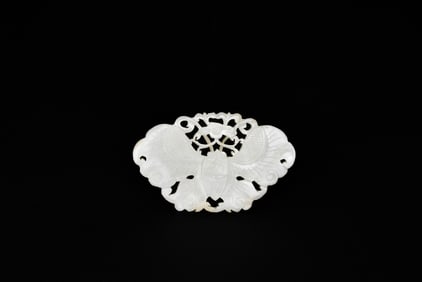 A White Jade Double-Sided Openwork Plaque Carved as a Butterfly, Qing Dynasty (18th–19th Century)