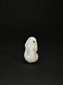 A White Jade Carving of Gourd with Tendrils, Qing Dynasty (18th–19th Century)