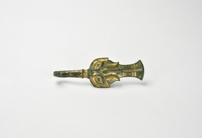 Bronze Belt Hook with Taotie Mask,Warring States Period to Han Dynasty (475 BC – 220 AD)