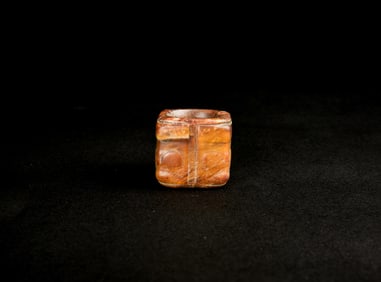 A Small Brownish Jade Cong,Liangzhu Culture,ca. 3300–2300 BC.