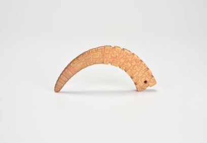 A Carved Yellowish Jade ‘Dragon’ Pendant (Huang), Han Dynasty (206 Bce – 220 Ce)