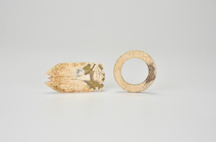 A Jade Cicada And A Spiral-Carved Jade Ring (Huan)Han Dynasty (206 Bce – 220 Ce)