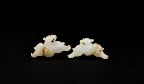A Pair of White Jade Phoenix Birds, Shijiahe Culture (circa 2500–2000 BC)