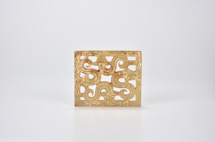 A Reticulated Jade Plaque with Four Dragons, Han Dynasty (206 BC – AD 220)