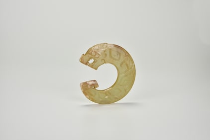 A Jade Pendant Carved as a Coiled-tail Dragon, Shang Dynasty (circa 1600–1046 BC)