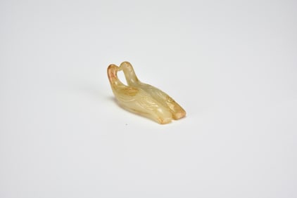 A White Jade Figure of Conjoined Birds, Shang Dynasty (circa 1600–1046 BC)
