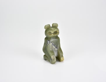 A Rare Archaic Jade Seated Zoomorphic Figure, Shang Dynasty (c. 13th–11th century BCE)