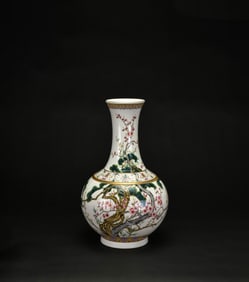 Qing Dynasty, Guangxu Period — A Famille-Rose “Pine and Plum Longevity?? Vase, ‘Da Qing