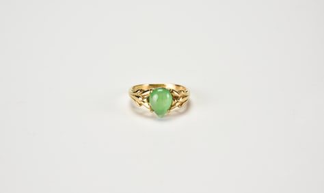 Jadeite and 14k Gold Ring