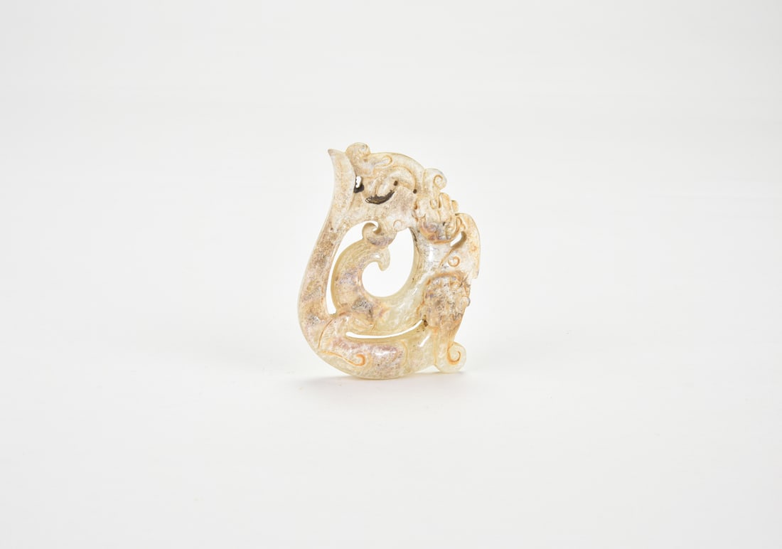Western Han Dynasty, A Carved Jade Openwork ‘Double Chilong’ Pendant (1 of 8)