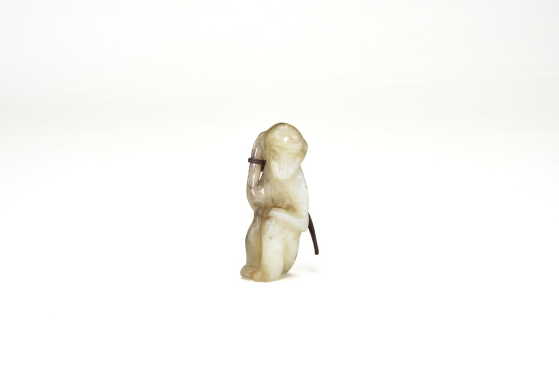 A Chinese Jade Carved Monkey Pendant. Late Qing Dynasty – Republican Period. (1 of 6)