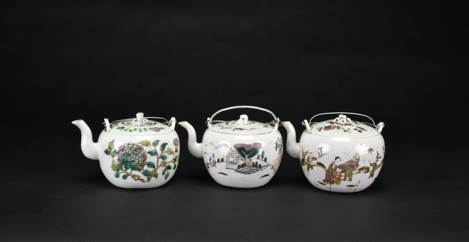 A Group of Three Famille-Rose Porcelain Teapots, Tongzhi Period (1 of 11)
