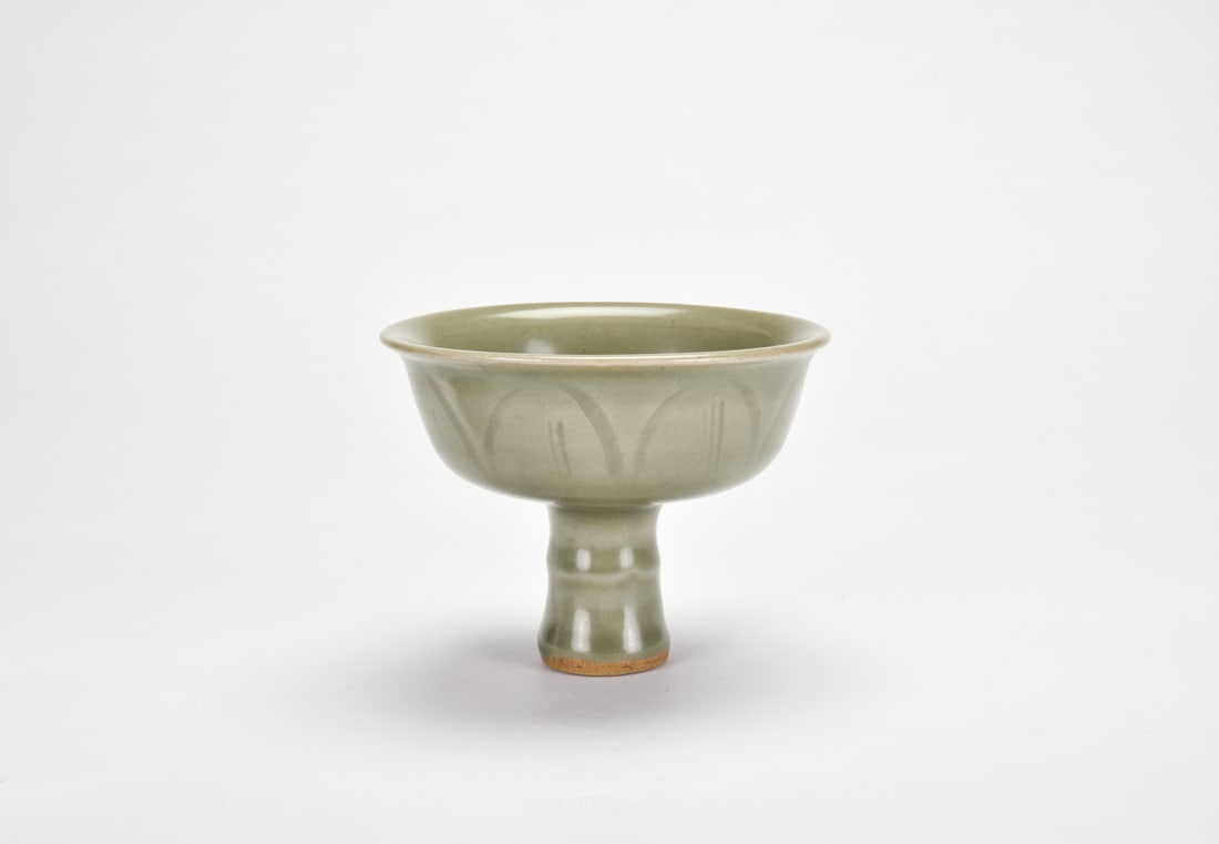 A Longquan Celadon-Glazed Stem Bowl With Lotus Decoration (1 of 7)