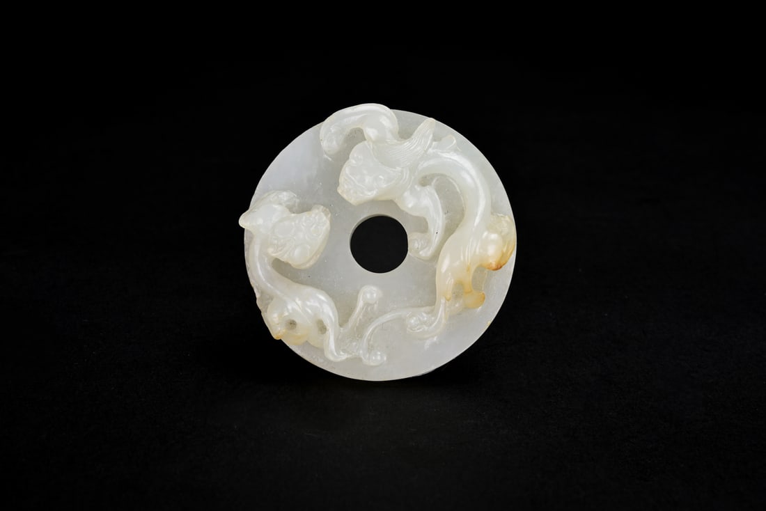 A White Jade ?Chi Dragon? Bi Disc, Qing Dynasty (1 of 6)