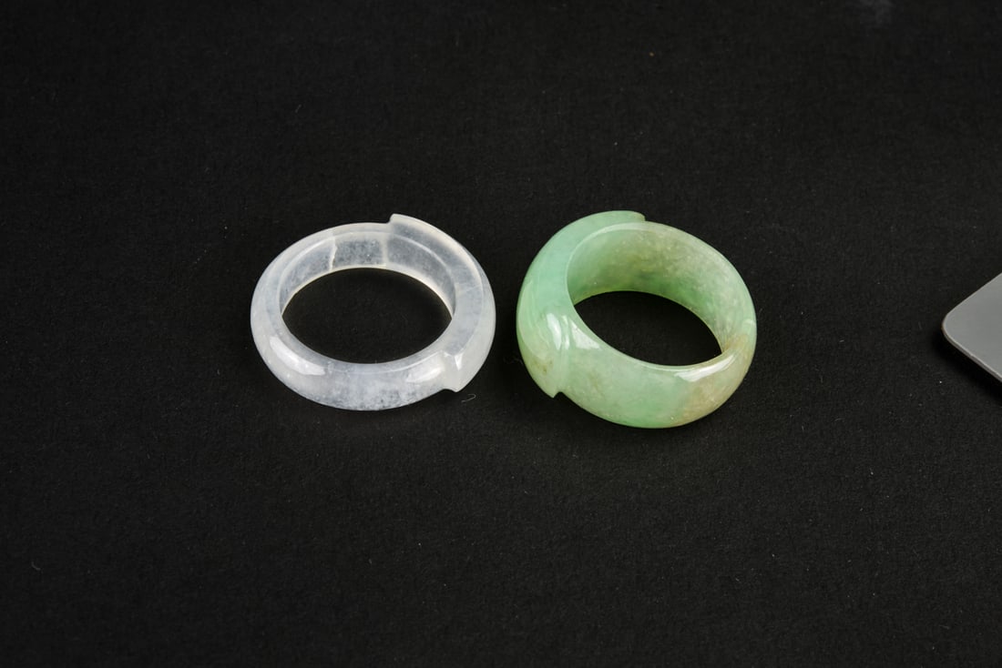 Two Jadeite Saddle Rings - 4