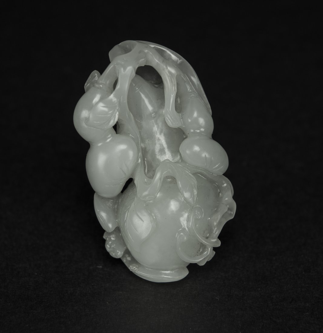 Qing-A Fine Chinese White Jade Carved Double-Gourd (1 of 8)