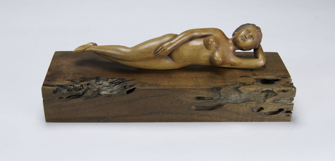 Republic-A Chinese Box-Wood Doctor Lady With Stand (1 of 7)