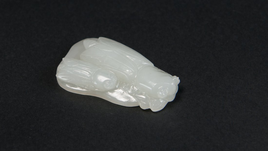 Qing-A Chinese White Jade Carved Cicada (1 of 5)