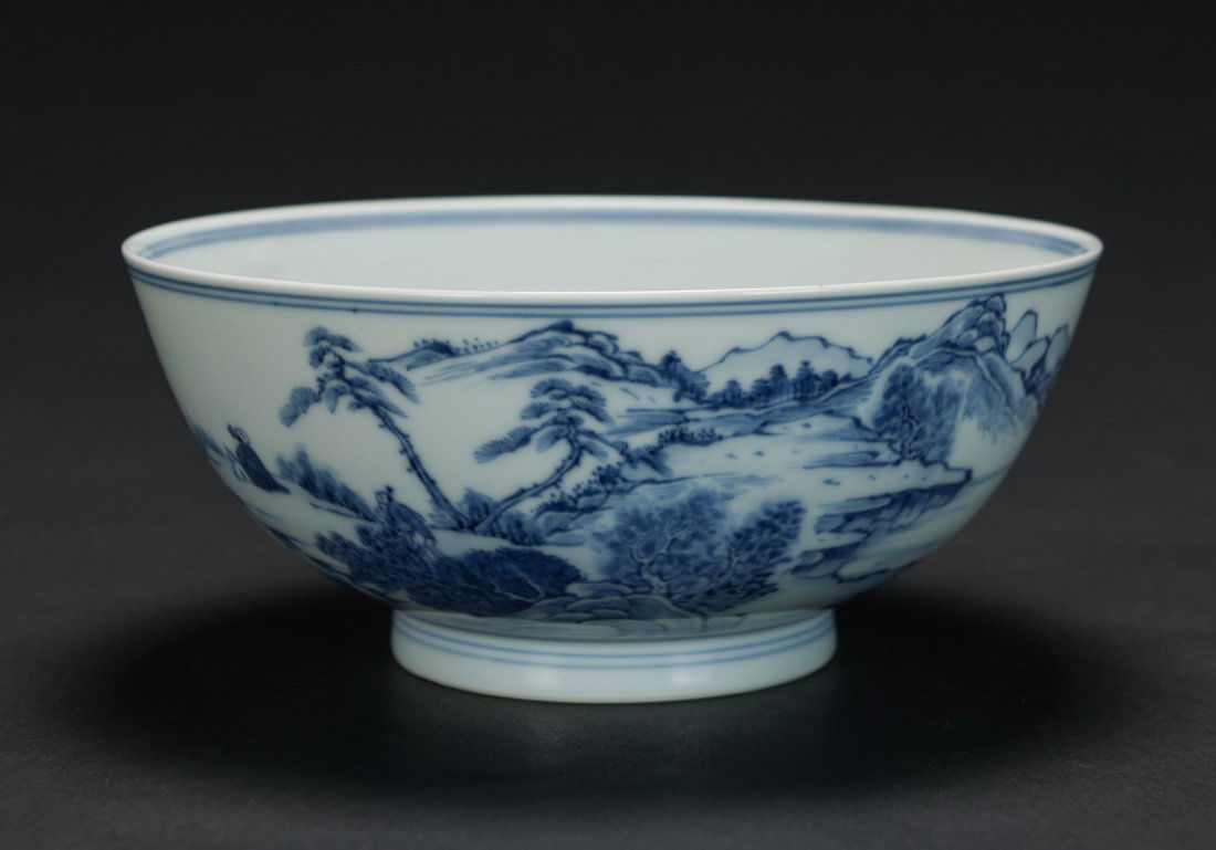 Qing Yongzheng-A Blue And White Landscape Porcelain (1 of 7)