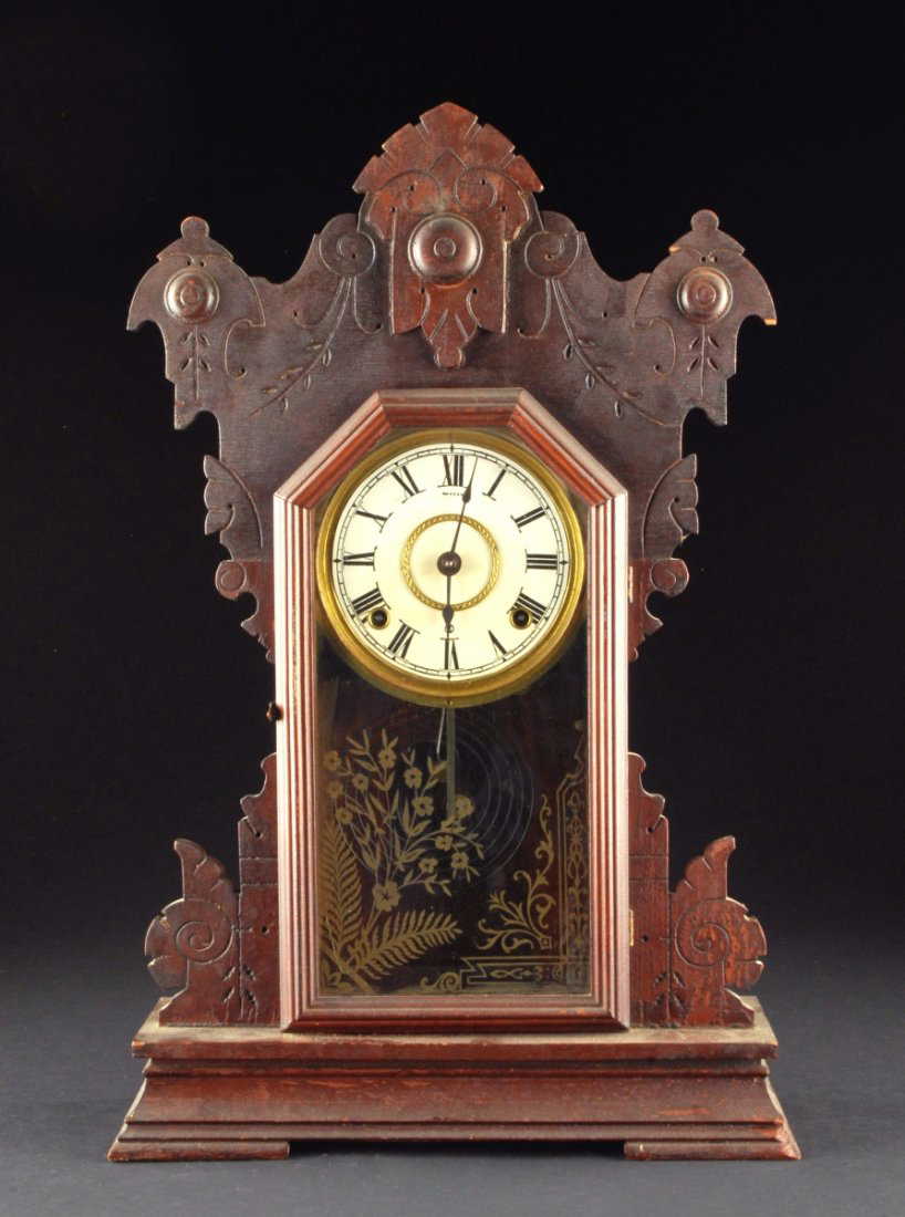 SETH THOMAS WALNUT MANTLE CLOCK 298. 8 Day Half Hour St
