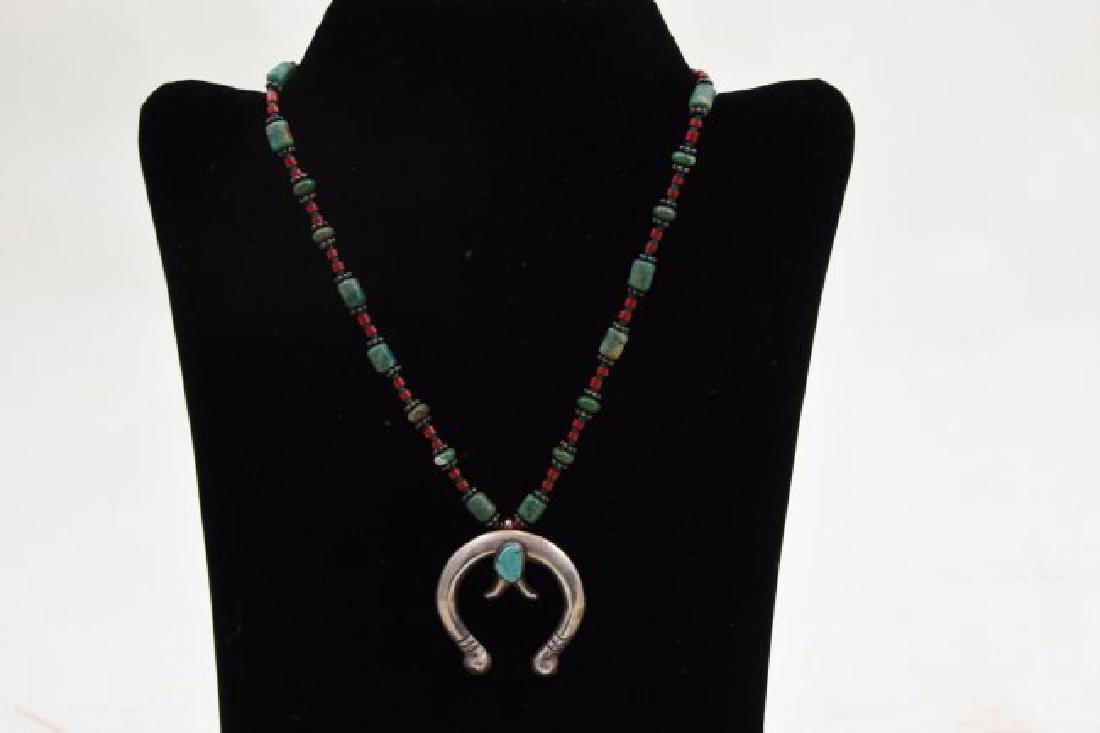 Squash Blossom Choker: native american made early 1900s 16" Long