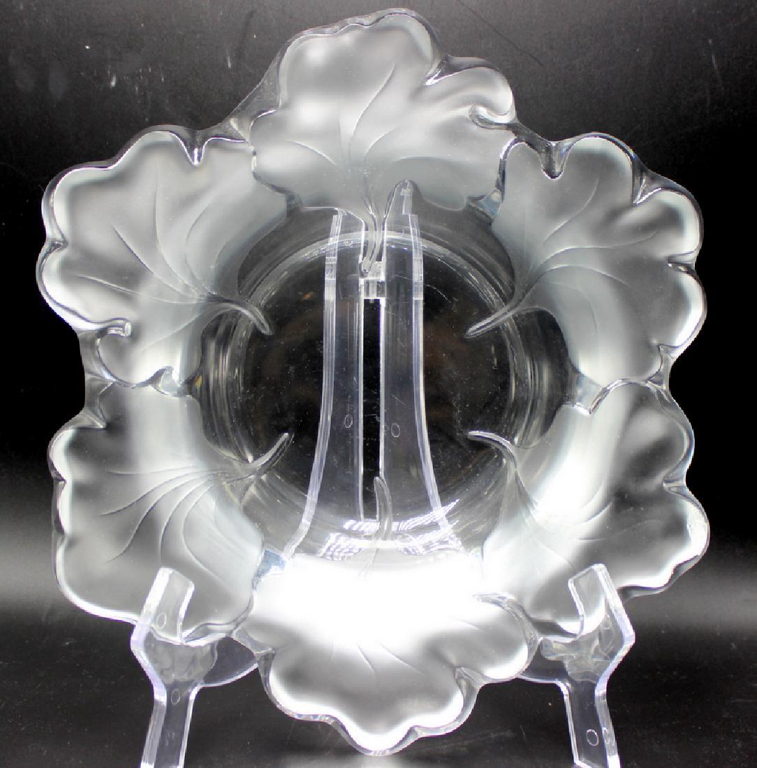 Lalique Signed Crystal Bowl "Capuchins": Lalique Signed Crystal Bowl "Capuchins" 12 1/4" diameter