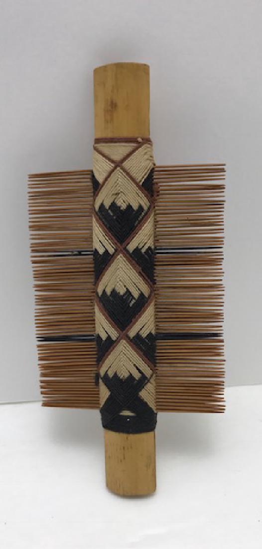 American Indian Seneca Hair Comb: 4.5"L X 2 1/8"W Native American comb with beautiful thread pattern