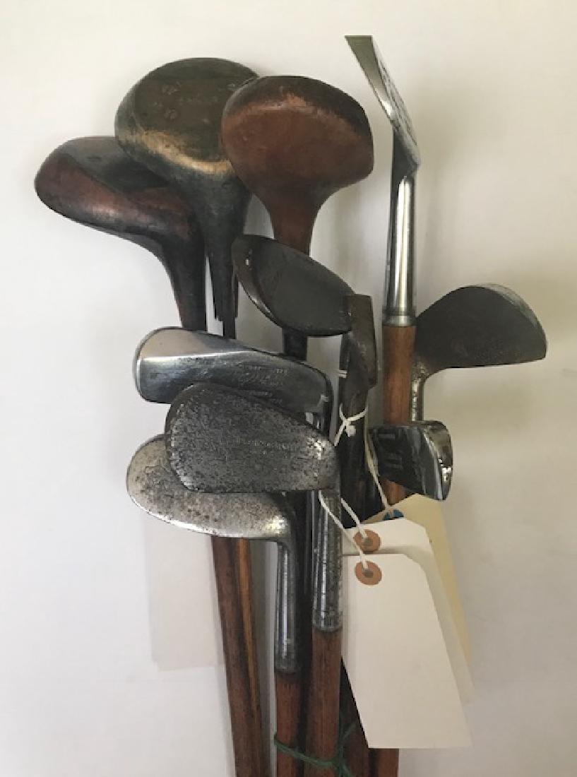 9 Hickory wooden Shaft Handmade May Malone Bogey Mid: Malone and others, Thistel wood driver, 9 clubs only