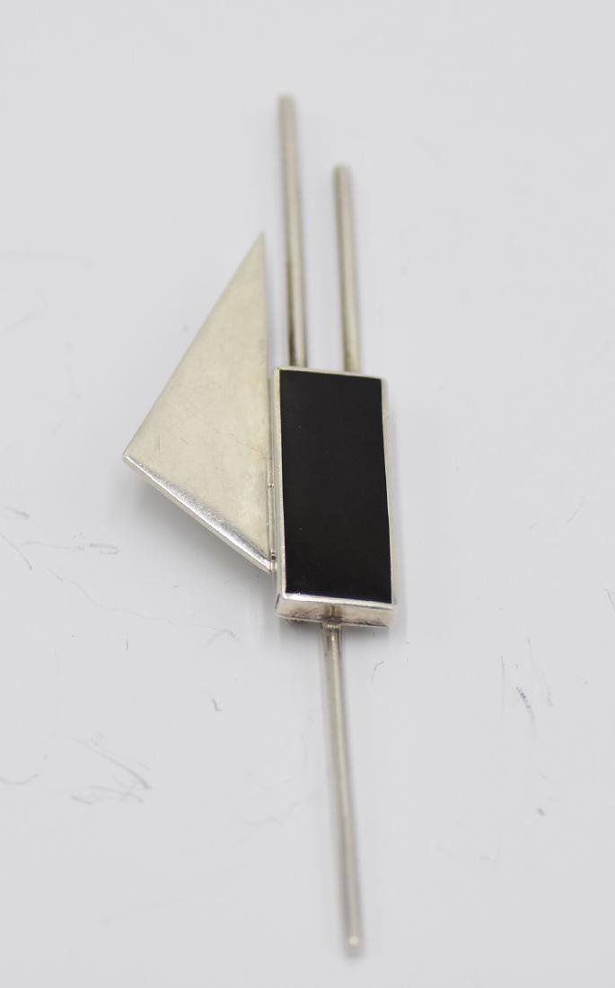 Vintage 925 Silver TS-79 and Onyx Mexico Art Deco: Marked Mexico 925 TS-79. 4" x 1" Weighs: 0.39 OZT