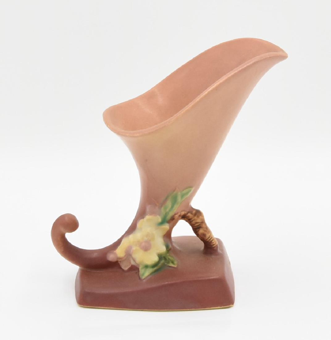 Roseville USA vase 321-6": Apple Blossom Cornucopia circa 1940 321 - 6"