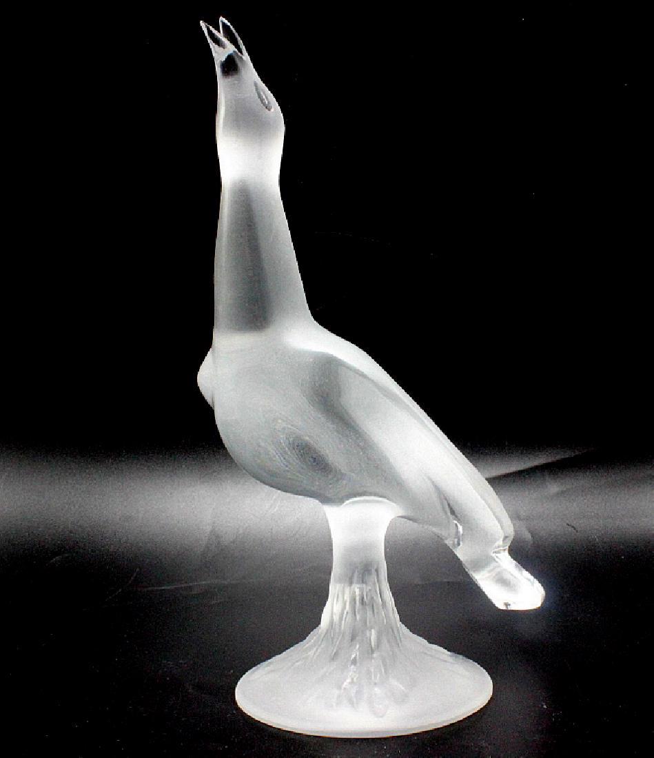 Lalique Crystal Bird, 10" Tall: Lalique Crystal Bird, 10" Tall