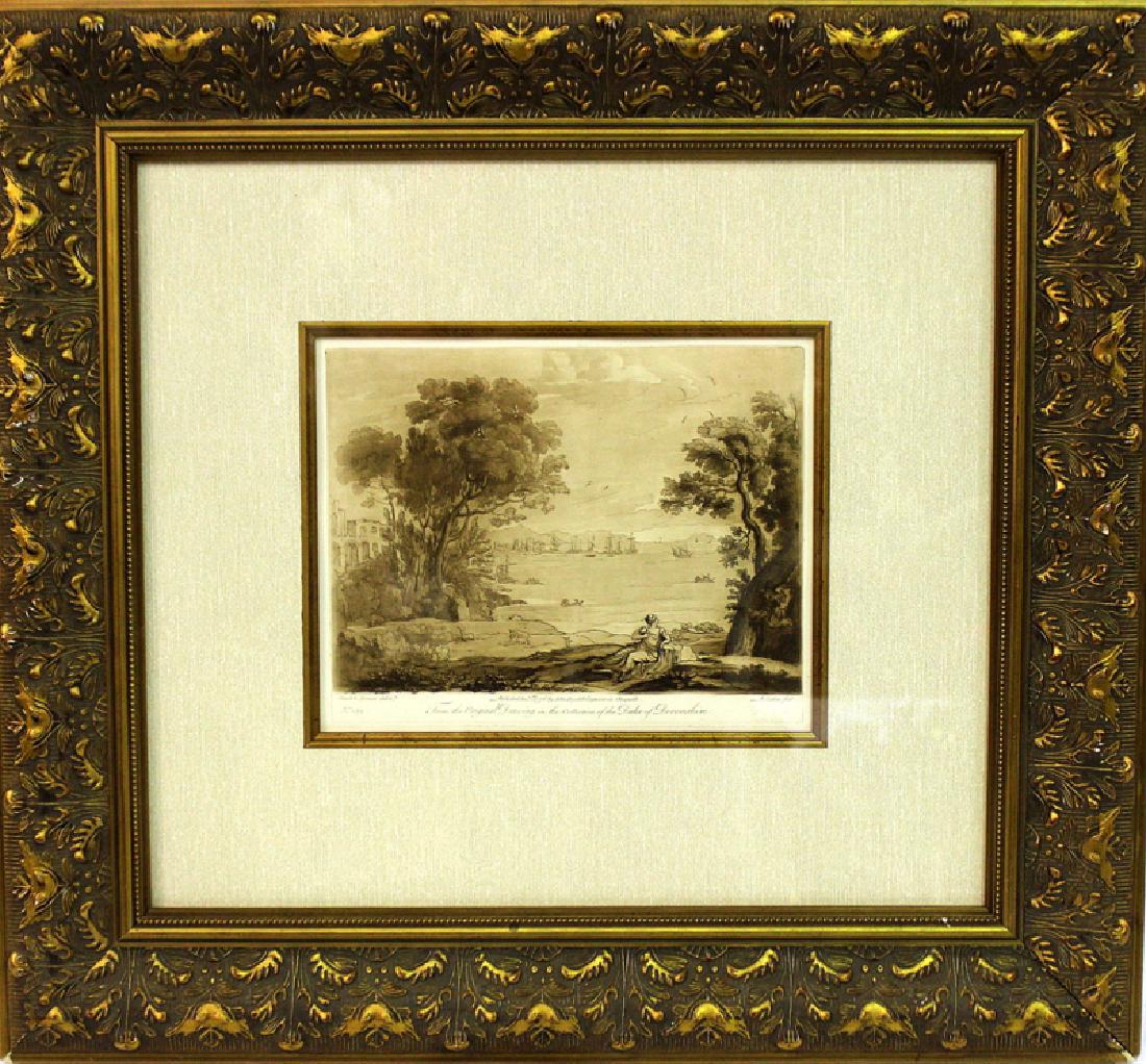 Claude Lorrain (French, b. 1600-1682 Original Mezzotint: Claude Lorrain Mezzotint Engraving on a Thick Woven Paper 205mm X 260mm