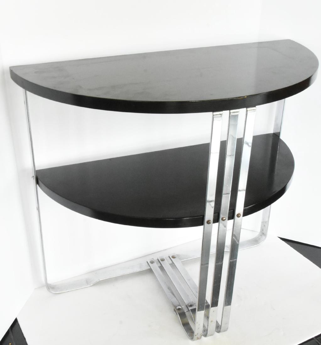 Art deco French Table: From France, it is an estate piece, very high quality design and build, chrome legs and very hard to find real deco. 22"H x 26"W