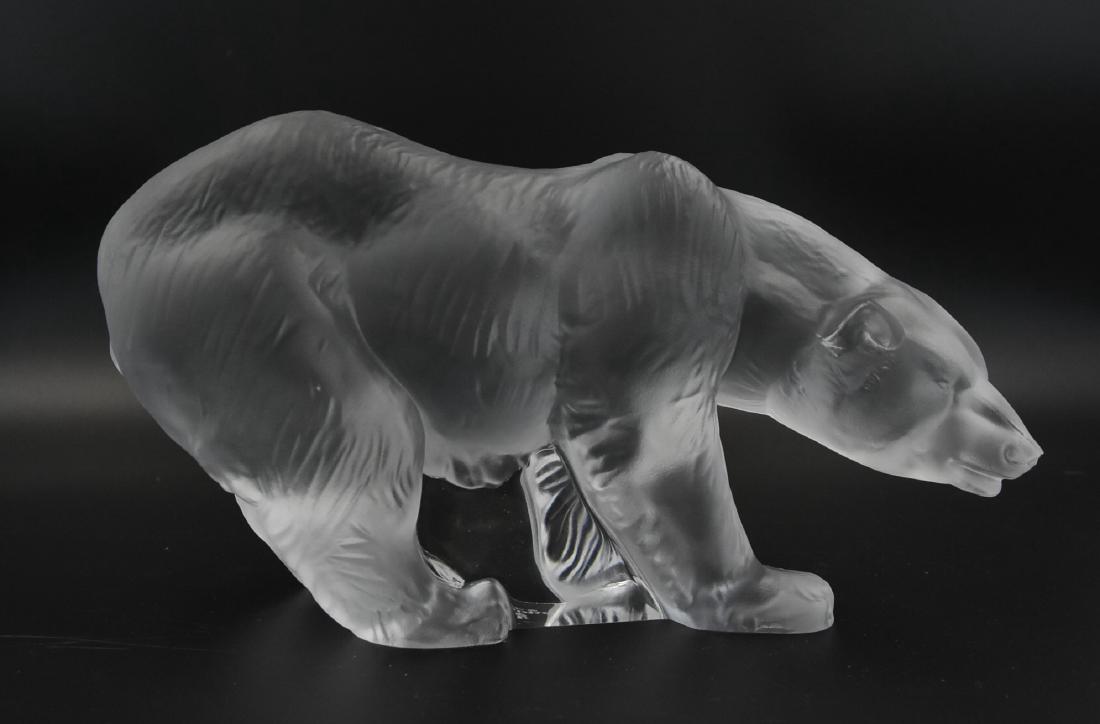 Lladro retired Frosted Crystal Bear: Antique rear cut crystal sculpture Lladro Crystal Bear. 4.5" h x 7.5"w.