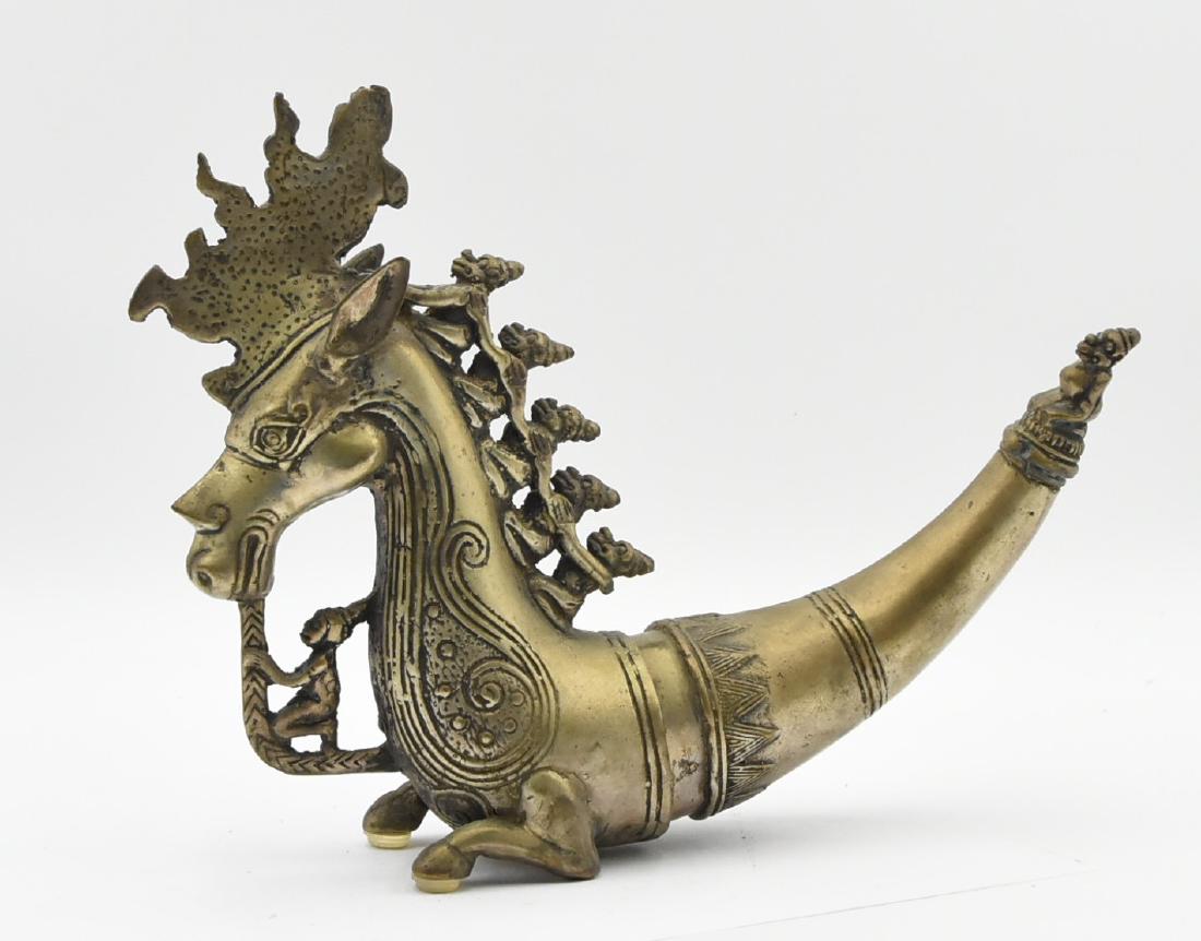 Brass Dragon: Brass Dragon - Vintage - 11" long, 8.5 tall, 2.5 wide - decorative/modern