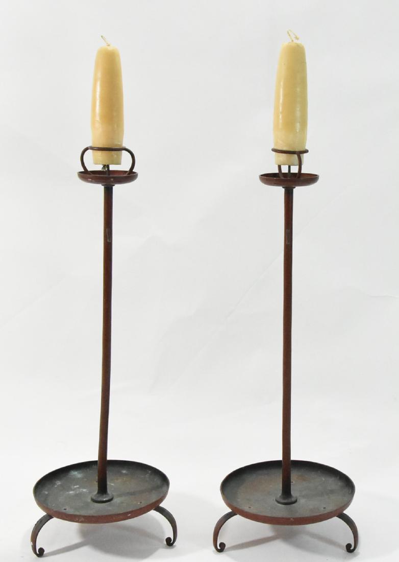 Japanese Temple Candlesticks: Japanese Temple Candle sticks with Candles (a Pair) -Antique - 35" tall with candles, without 27.5 tall, 10" wide