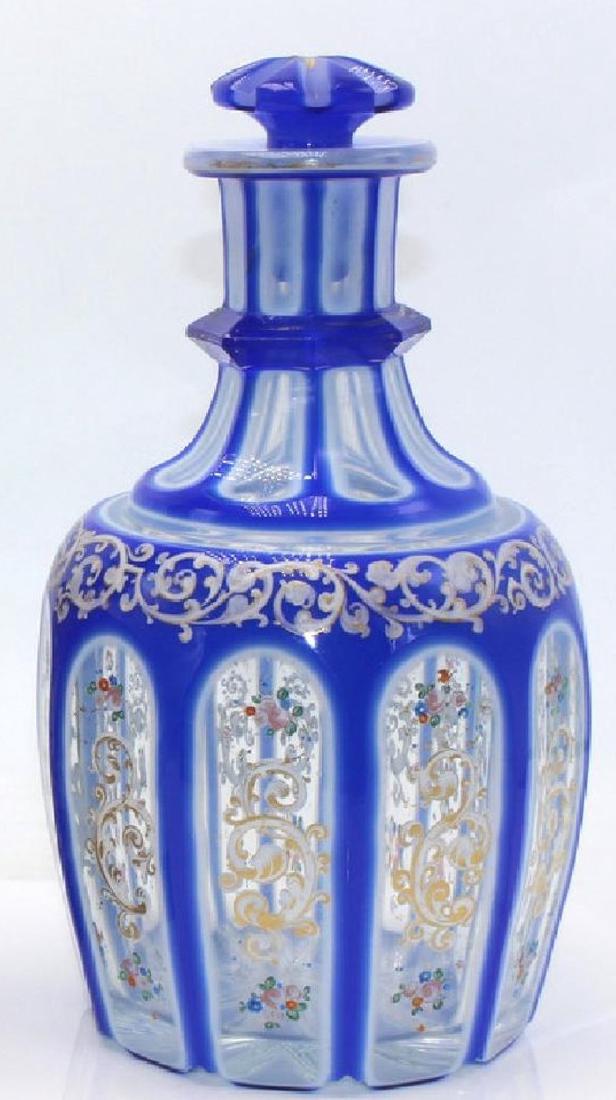 Bohemian crystal Decanter french Blue: Bohemian crystal Decanter french Blue