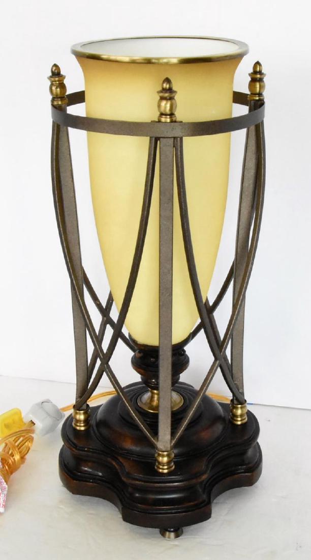 French Deco Lamp: Glass Scratched * 18.5H X 9