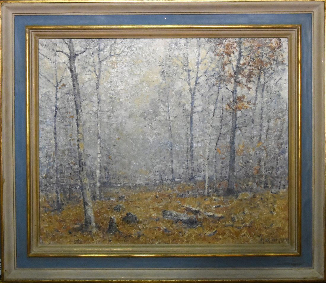 Guy Carleton Wiggins Original Oil on Canvas: This is an original by Guy Carelton Wiggins it is an original oil on canvas. the Title is "The Hunting Season" it is dated 1921. Guy C. Wiggins has sold works of art in 2017 for as much as $160,000.00