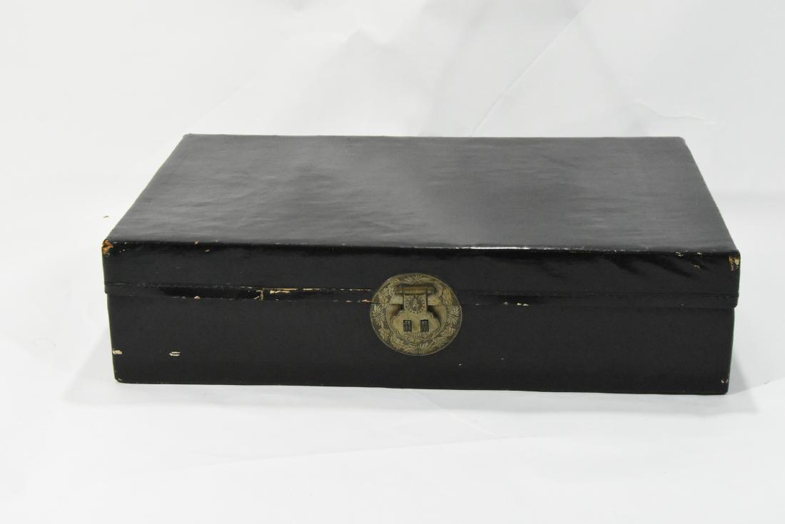 Japanese Leather Chest: Japanese Leather Chest - Antique - 28" wide, 18" deep, 7" tall