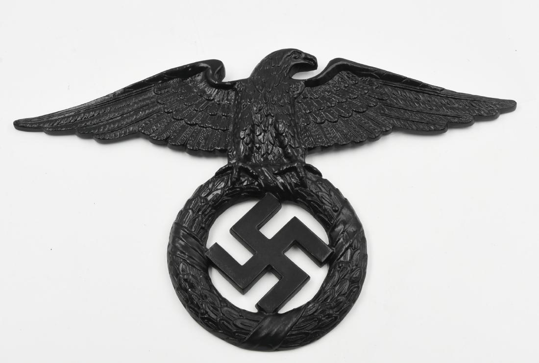 Metal Historic German Nazi Collectible: wall mount metal eagle -- 14L X 8.5H