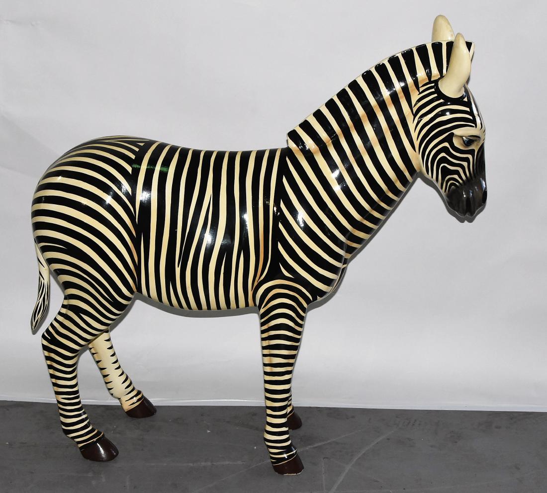 Decorative Zebra Signed by Artist: Artist: Sermel Tonala --- 45L X 13W X 43H