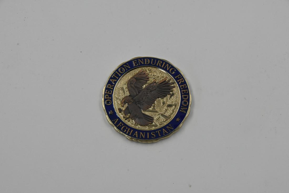 Afghanistan Operation Black Hawk Cjhallenge: Challenge Coin Real carried by Army Troop show slite ware