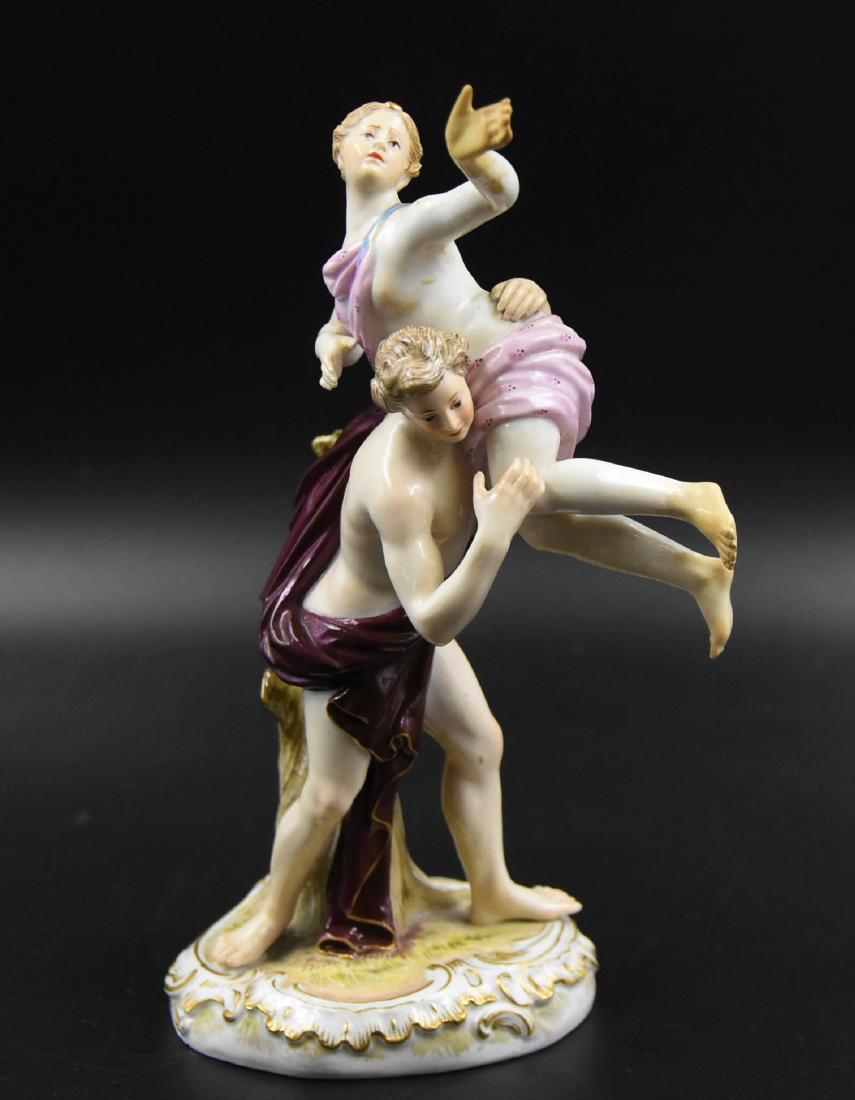 Meissen woman and man Porcelain: Size 7 1/4"H x 3 1/4" x 4 1/2"