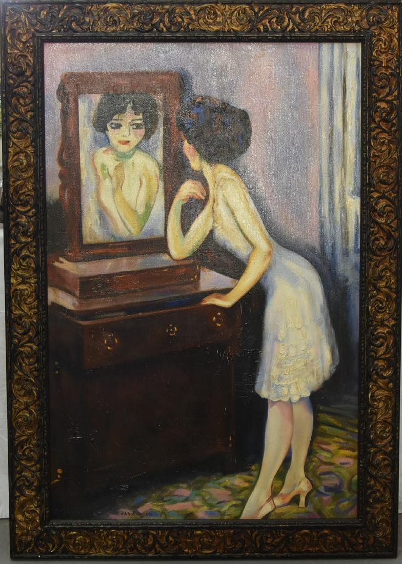 Kees Van Dongen, Lady Dressing  (1877-1968) Oil on (1 of 3)