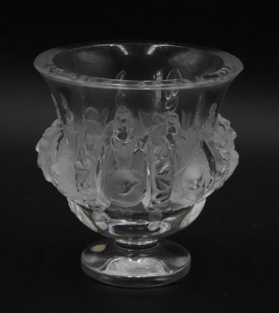 Lalique Dampierre Footed Vase: Lalique Dampierre Footed Vase. 5" h x 4.5" diameter